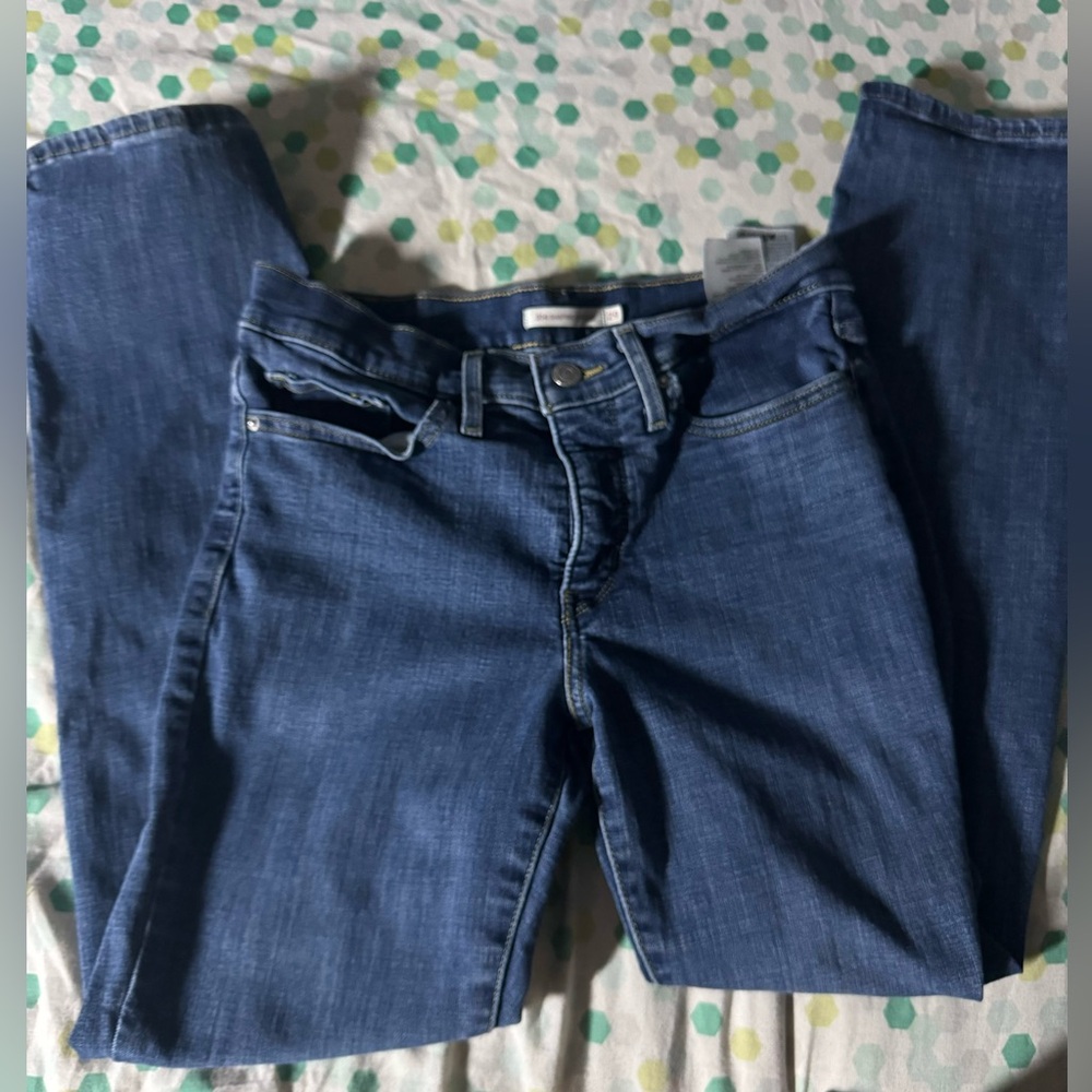 LEVIS 314 WOMEN SHAPING STRAIGHT JEANS BLUE SIZE W29 x L30 - EUC